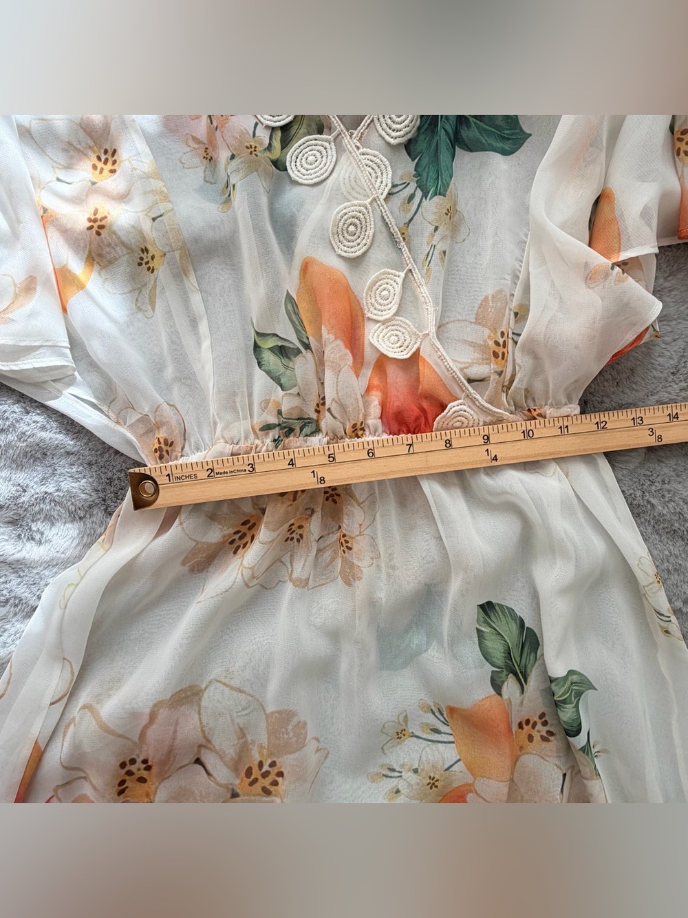 FARM Rio for Anthropologie Eloisa Floral Citrus Midi Dress - Small - no slip - Picture 9 of 12